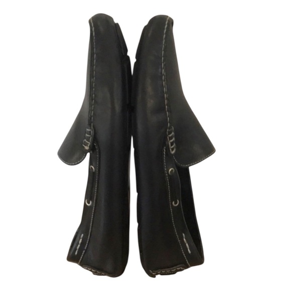 authentic Vía Spiga men\'s designer black leather loafers drivers sz 11 main image 4